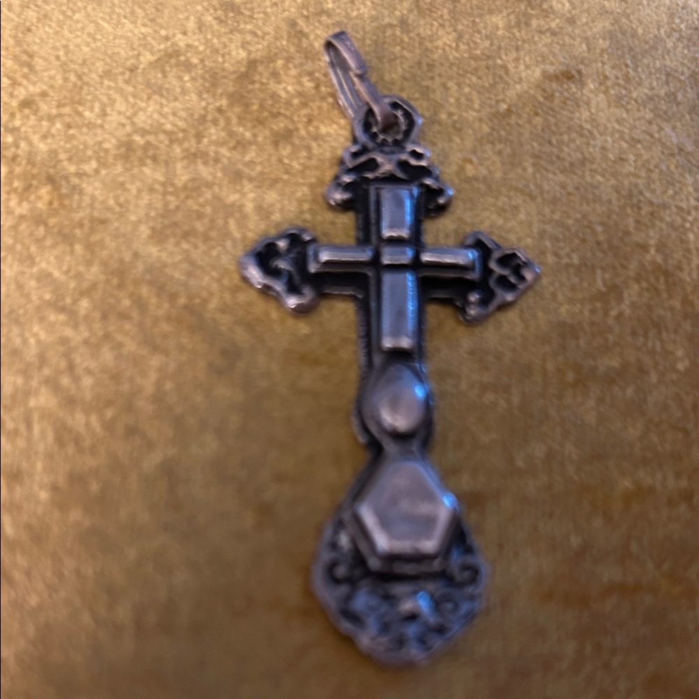 Ornate Silver Cross Pendant